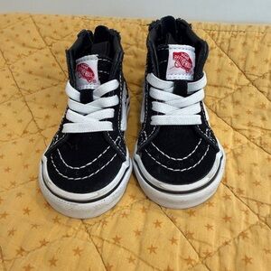 Vans Kids Black and White High-Top Sneakers